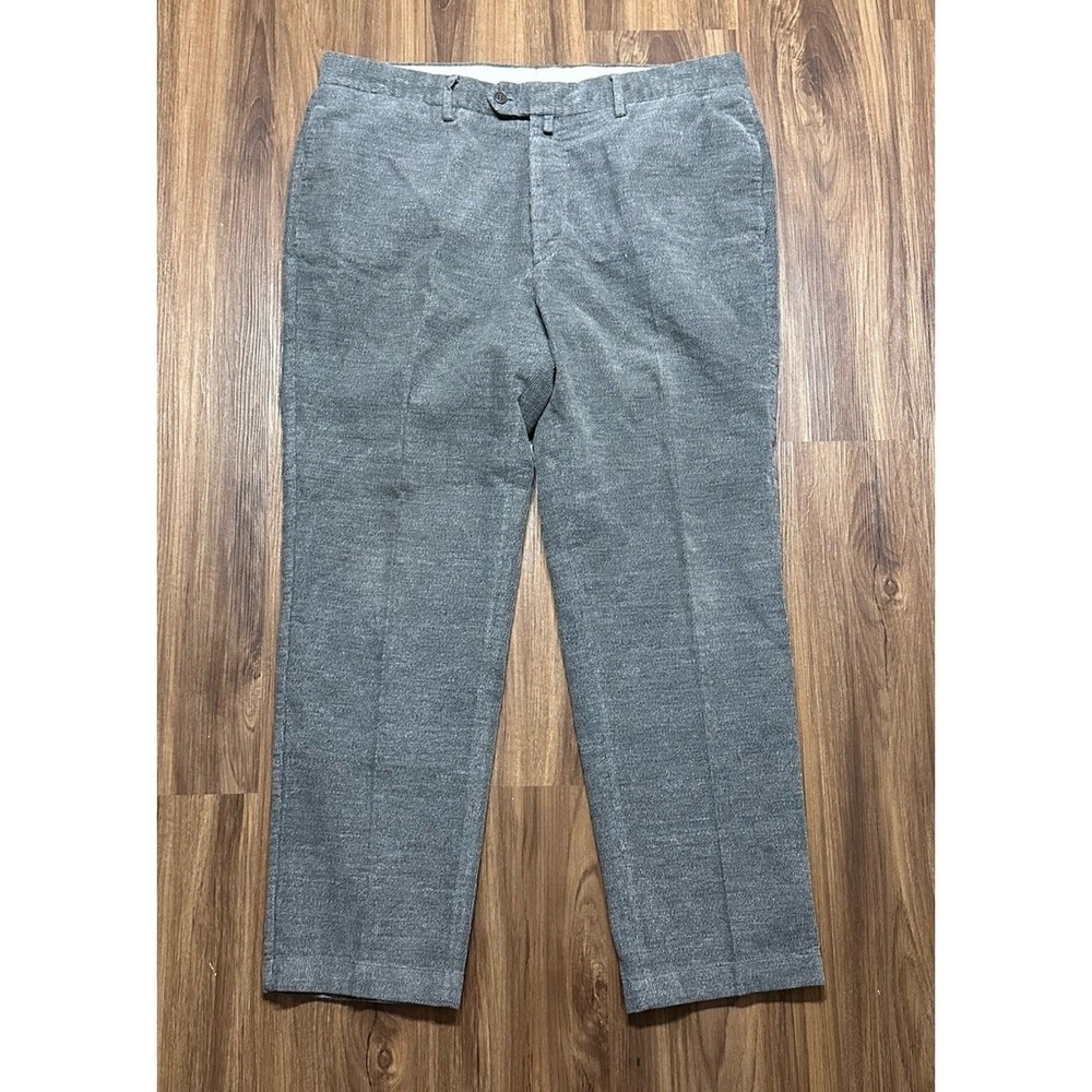 Vintage Bullock & Jones Tailored Pleated Grey Whale Corduroy Pants Italy Sz 38